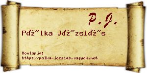 Pálka Józsiás névjegykártya
